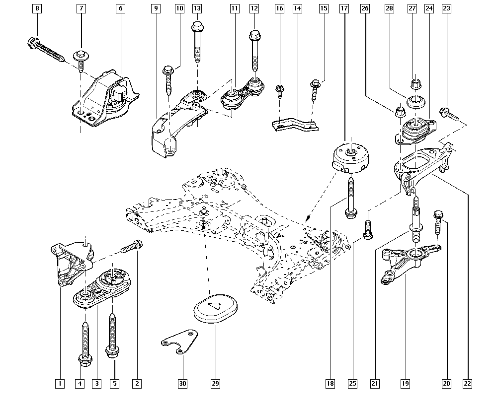 RENAULT 8200103263 - Подушка, опора, подвеска двигателя www.parts5.com