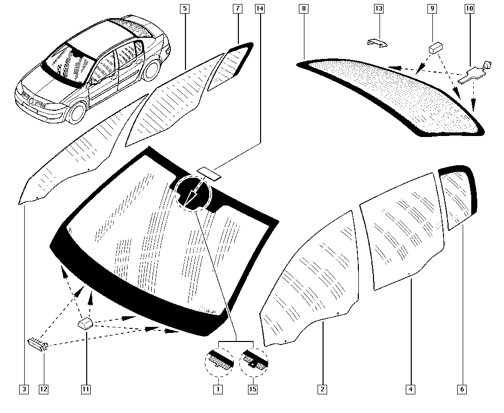 RENAULT 8200 493 022 - Side Window parts5.com