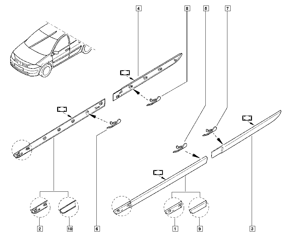 RENAULT 7701477639 - Okrasna / zascitna letev, vrata www.parts5.com