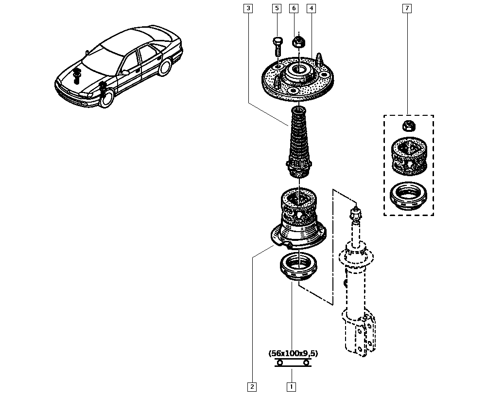 CITROËN (DF-PSA) 7700803635 - Roulement, coupelle de suspension www.parts5.com