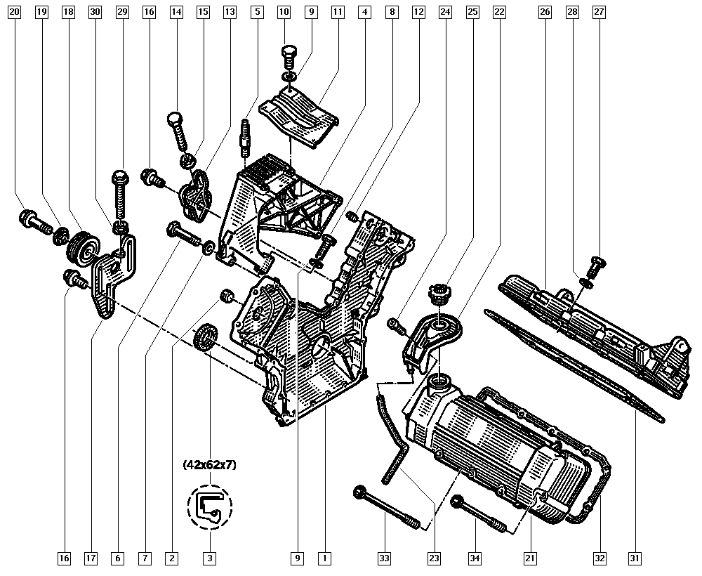 Lancia 9614194980 - Bague d'étanchéité, vilebrequin www.parts5.com