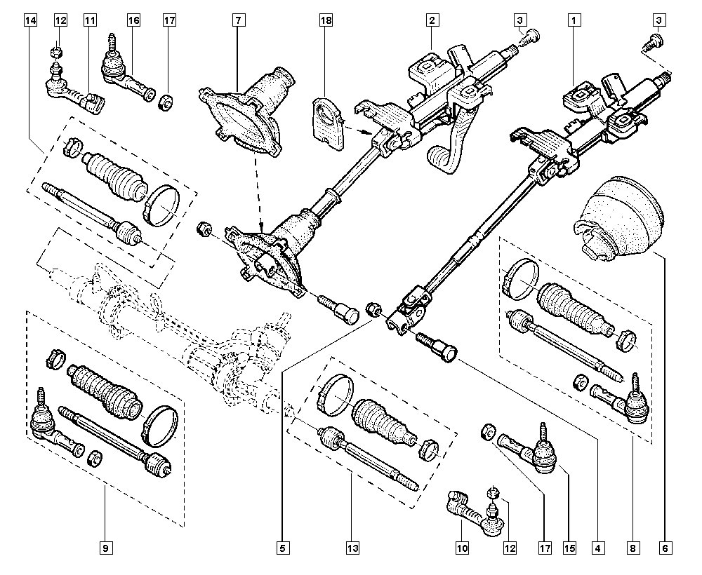 RENAULT 77 01 472 087 - Raidetangon pää, suora www.parts5.com