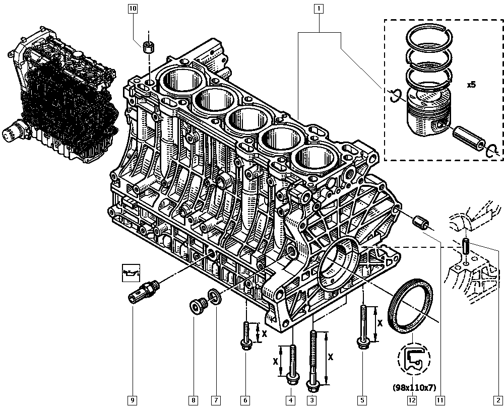 RENAULT 74 39 458 178 - Семеринг, колянов вал www.parts5.com