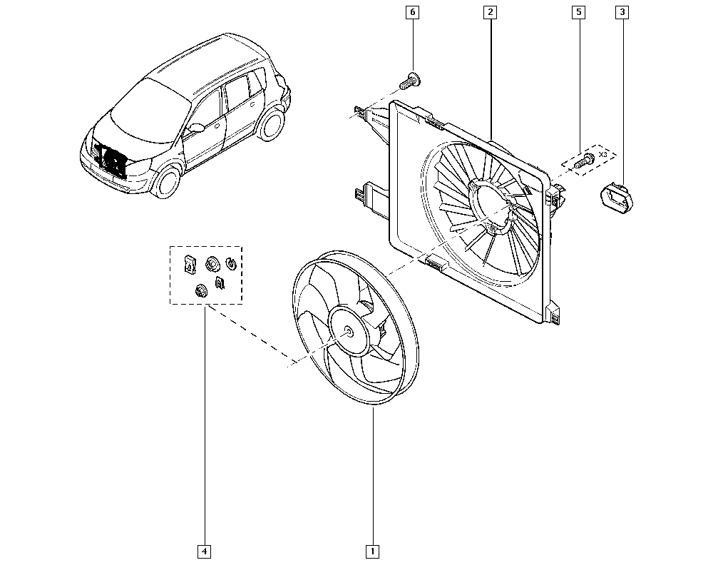 RENAULT 77 01 054 967 - Вентилятор, охлаждение двигателя www.parts5.com