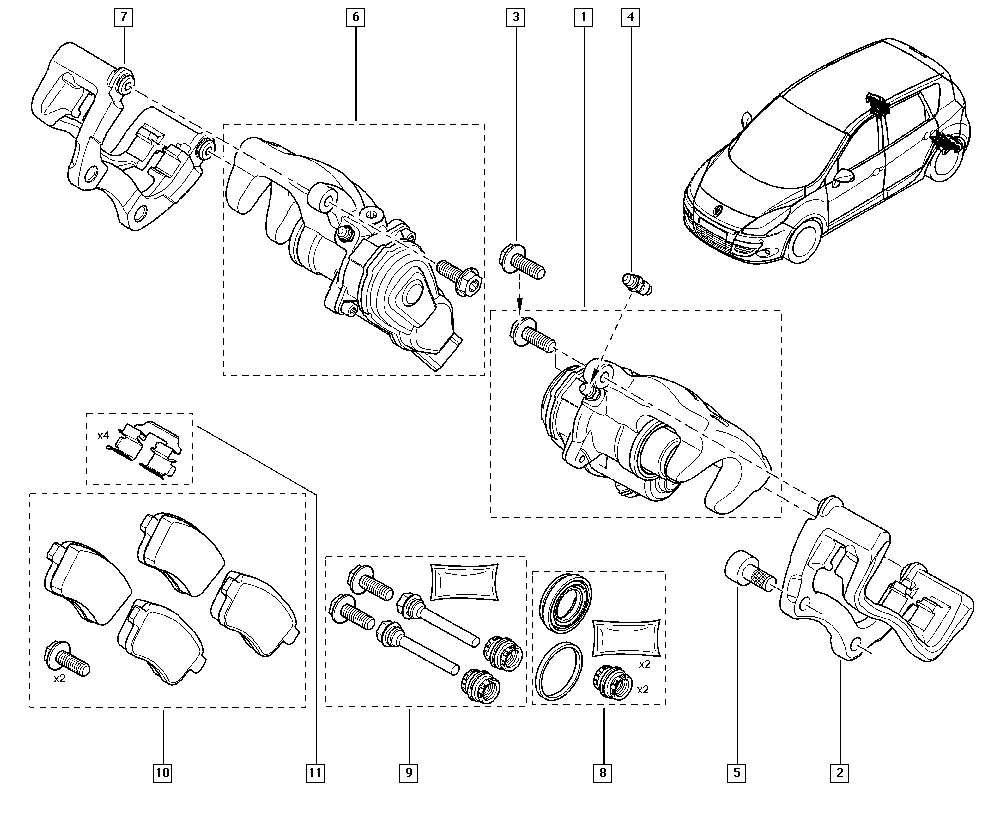 RENAULT 440016598R - Komplet vodećih čahura, kočno sedlo www.parts5.com