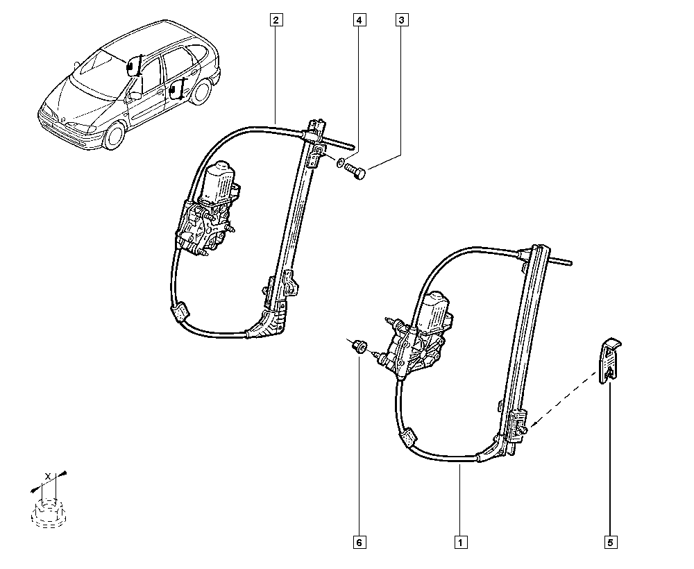 RENAULT 77 00 437 155 - Podizač stakla www.parts5.com
