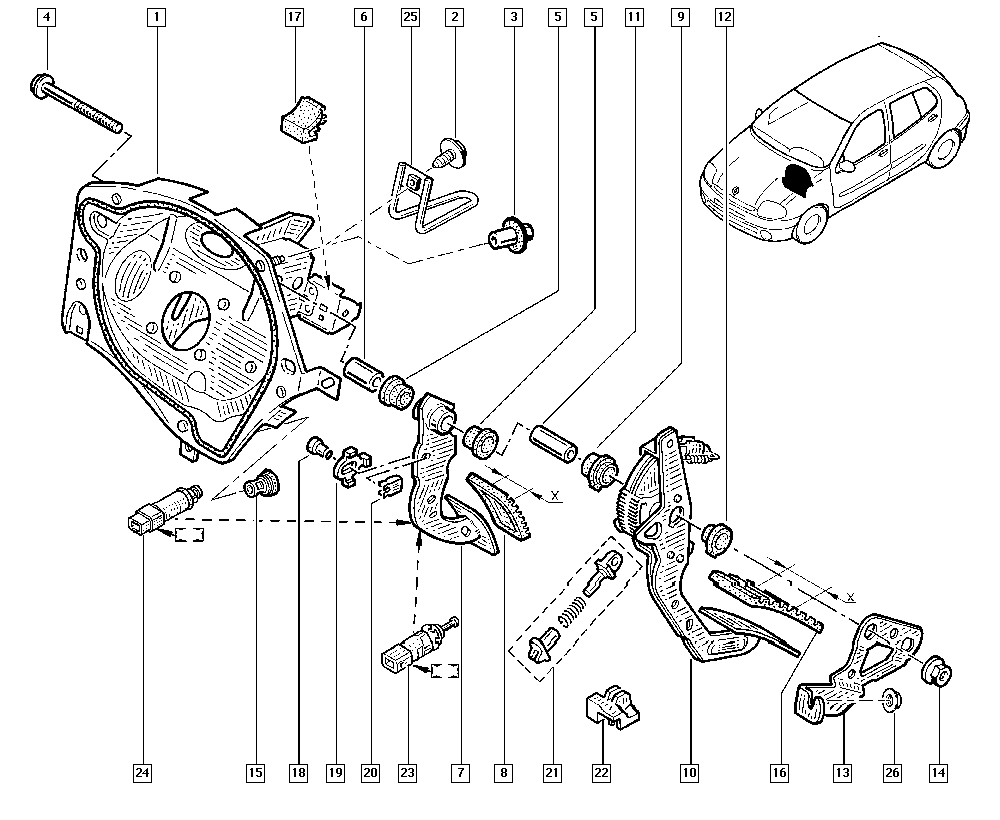 DACIA 77 00 414 986 - Féklámpakapcsoló www.parts5.com