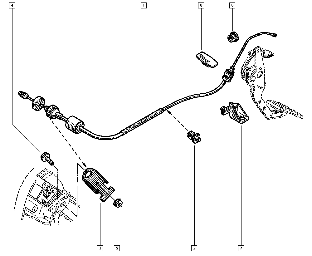 RENAULT 8200741825 - Clutch Cable www.parts5.com