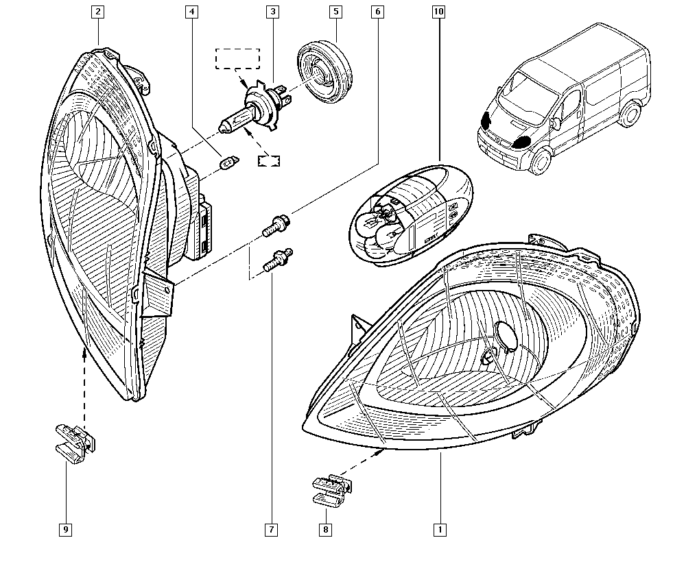 RENAULT 7700311372 - Основная фара www.parts5.com