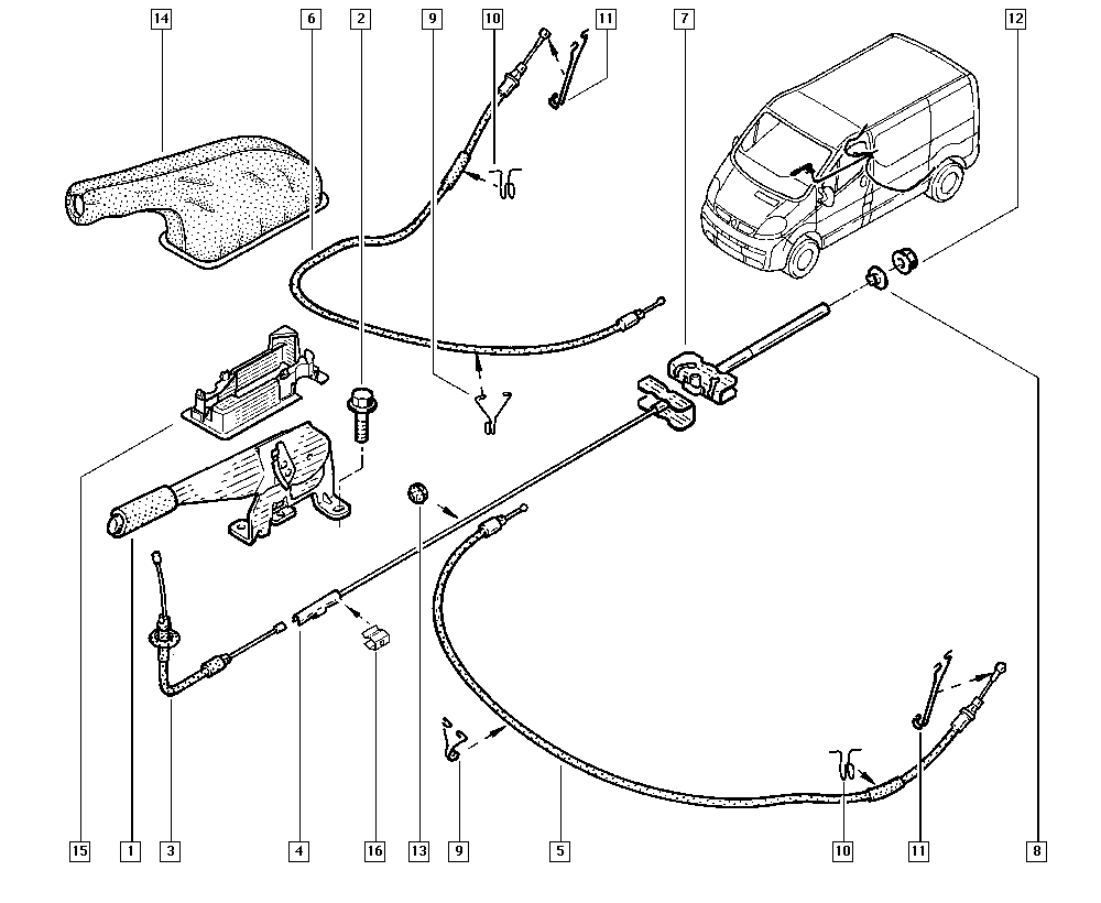 RENAULT 365300089R - Cięgło, hamulec postojowy www.parts5.com