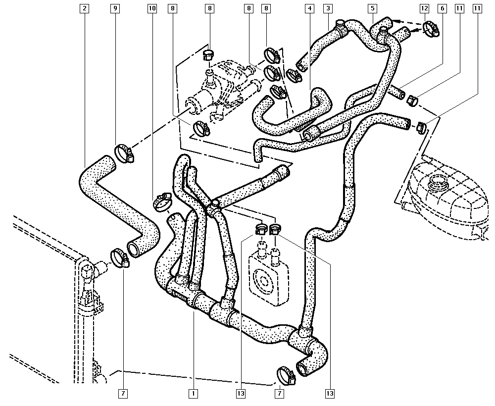 RENAULT 7700312893 - Hose, heat exchange heating www.parts5.com