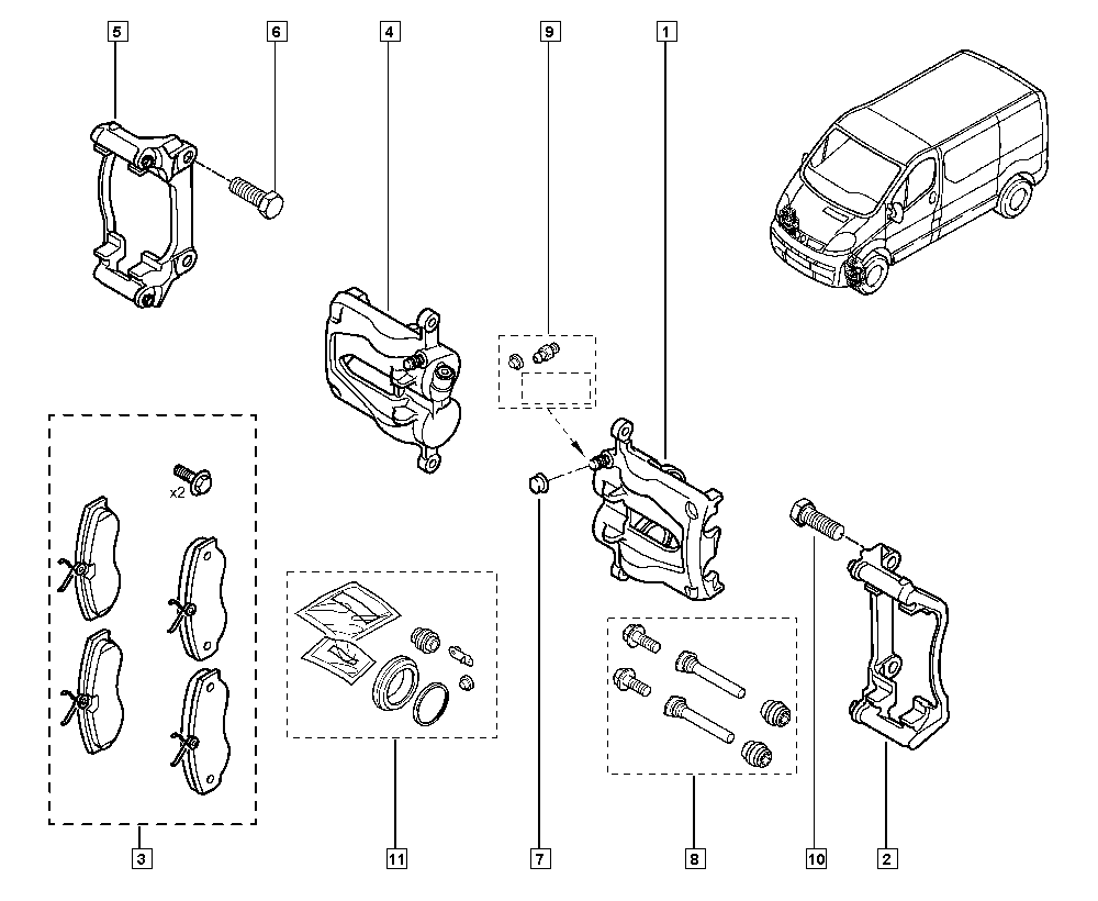 RENAULT 60 25 370 852 - Σετ επισκευής, δαγκάνα φρένων www.parts5.com