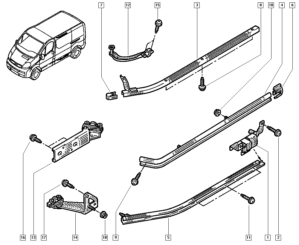 RENAULT 77 00 312 371 - Görgővezetés, tolóajtó www.parts5.com