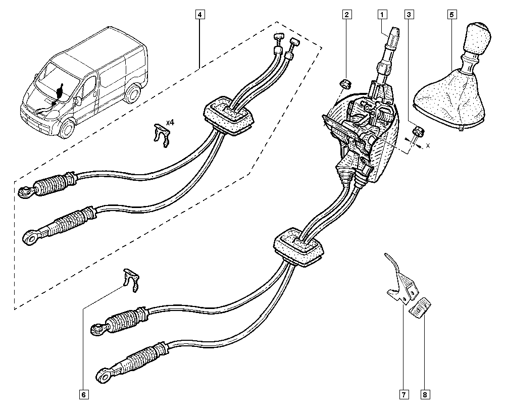 NISSAN 7701477671 - Въжен механизъм, ръчна трансмисия www.parts5.com