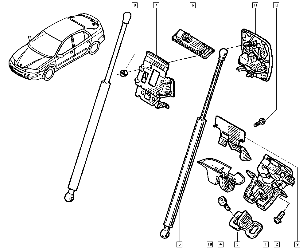 RENAULT 8200000902 - Газовая пружина, упор www.parts5.com