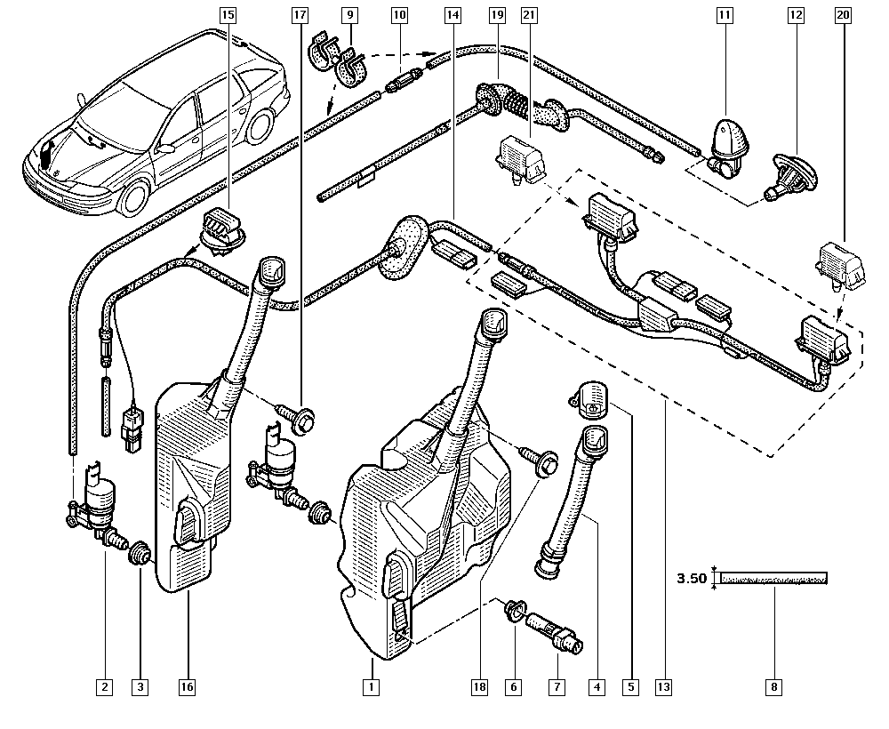 DACIA 8200194414 - Vodní čerpadlo ostřikovače, čistění skel www.parts5.com