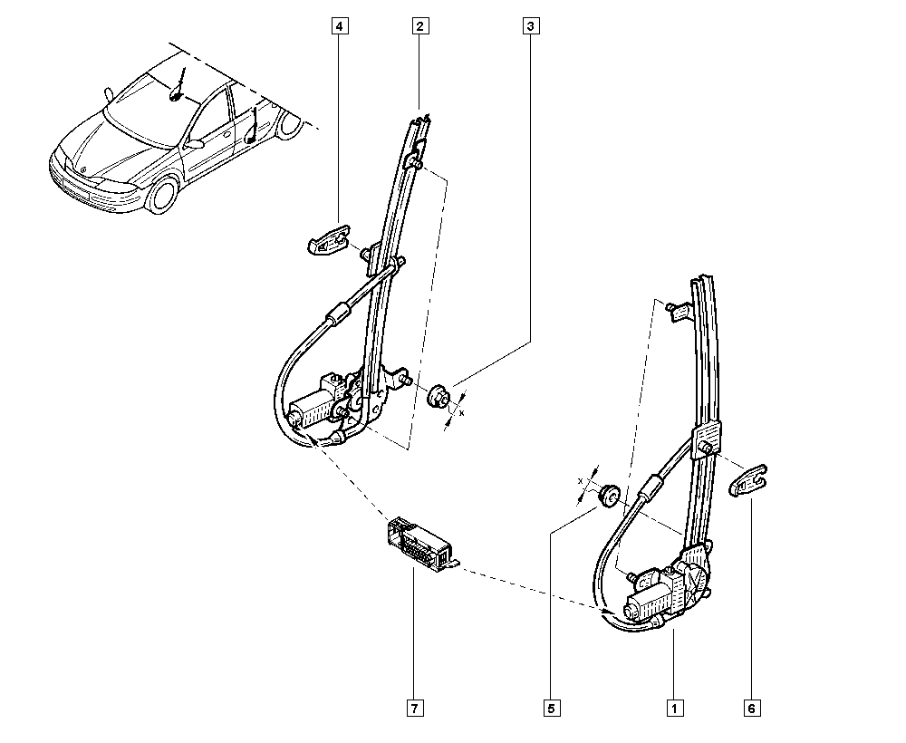 RENAULT 82 00 485 201 - Стеклоподъемник www.parts5.com