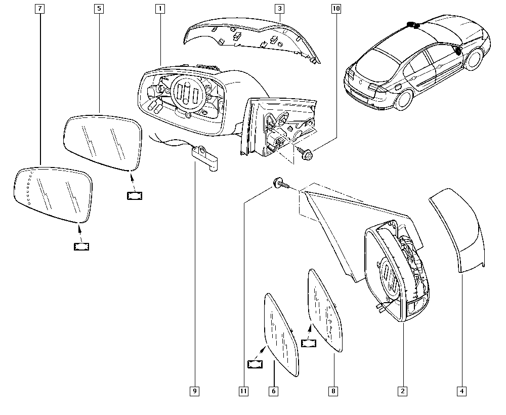 RENAULT 963660001R - Staklo za retrovizor, spoljašnji retrovizor www.parts5.com