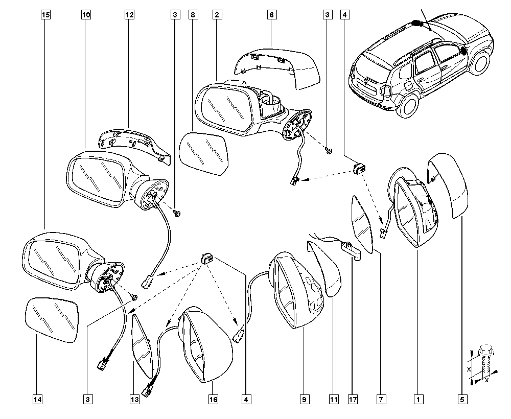 LADA 963017247R - Наружное зеркало www.parts5.com