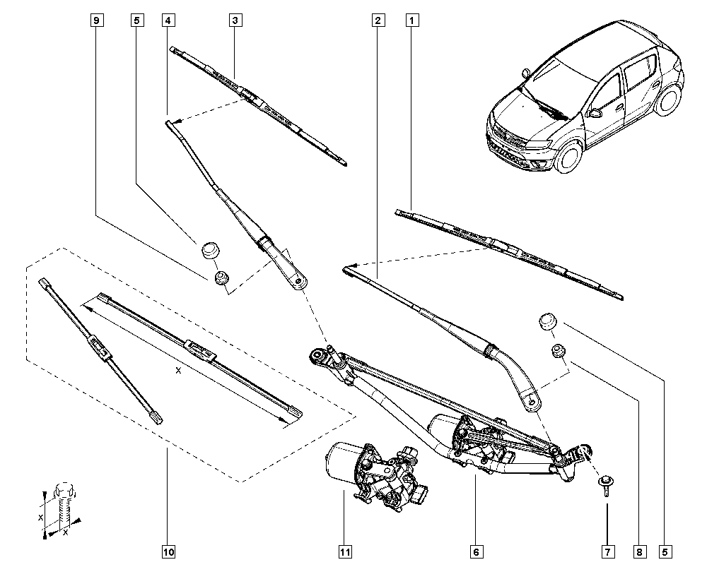 RENAULT 288817528R - Wiper Blade www.parts5.com