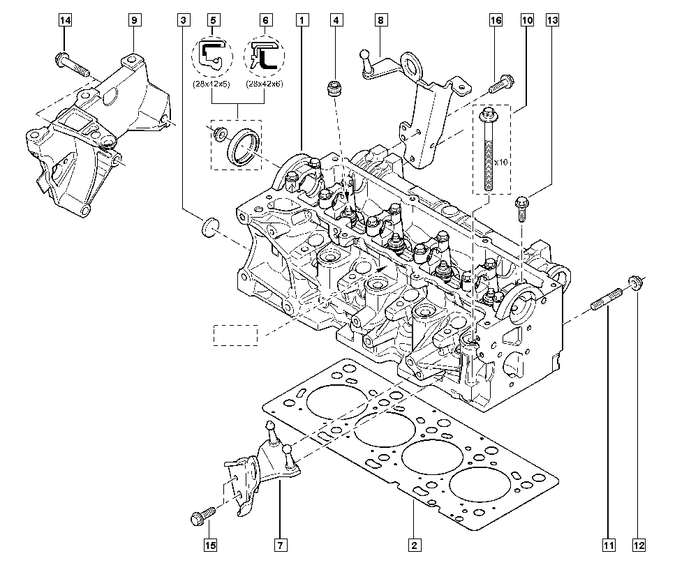 DACIA 77 01 478 860 - Set surub, chiulasa www.parts5.com