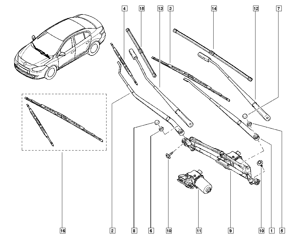 RENAULT 288000007R - Window Wiper System www.parts5.com