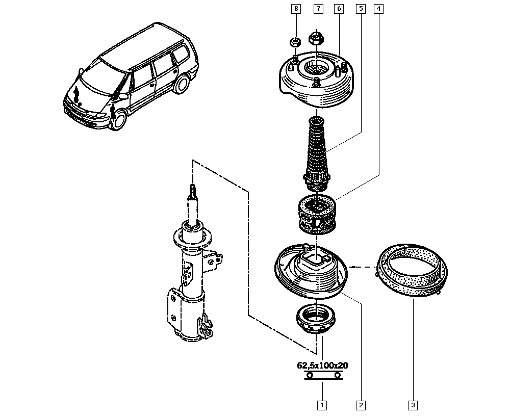 RENAULT 60 25 305 979 - Тампон на макферсън www.parts5.com