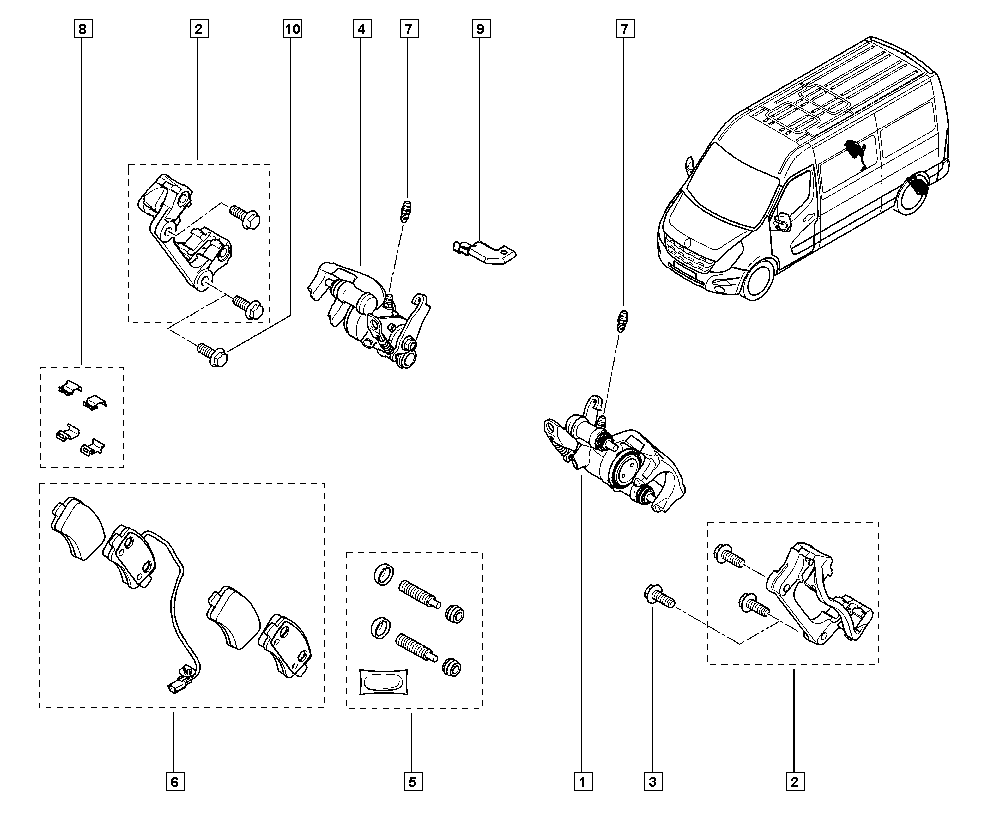 RENAULT 440A00024R - Sada vodicích pouzder, brzdový třmen www.parts5.com