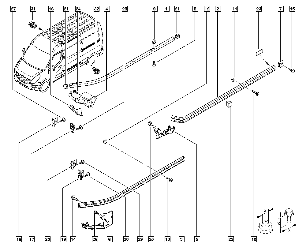 RENAULT 7779 506 73R - Roller Guide, sliding door parts5.com