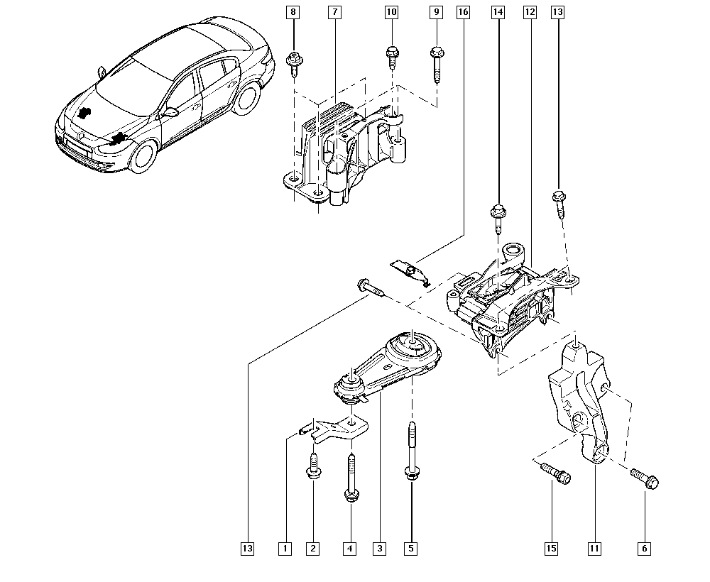 RENAULT 11 22 000 14R - Ulożenie motora www.parts5.com