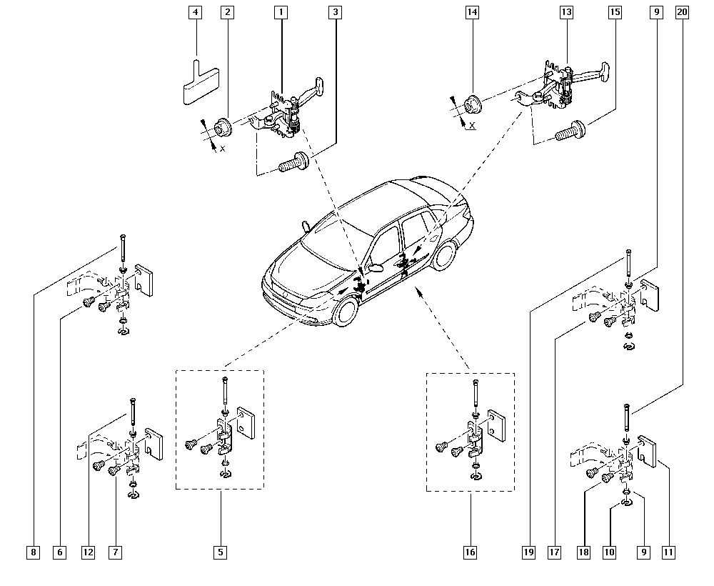 RENAULT 7700842857 - Фиксатор двери www.parts5.com