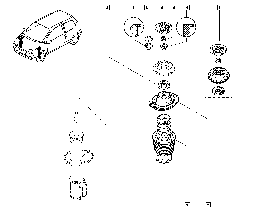 RENAULT 7700819237 - Прахозащитен комплект, амортисьор www.parts5.com