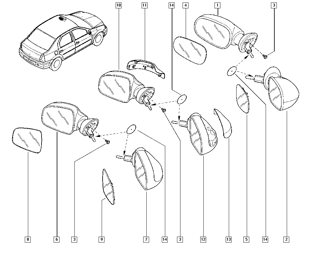 RENAULT 963017145R - Наружное зеркало www.parts5.com