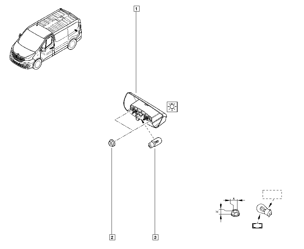 DACIA 82 00 480 127 - Oświetlenie tablicy rejestracyjnej www.parts5.com