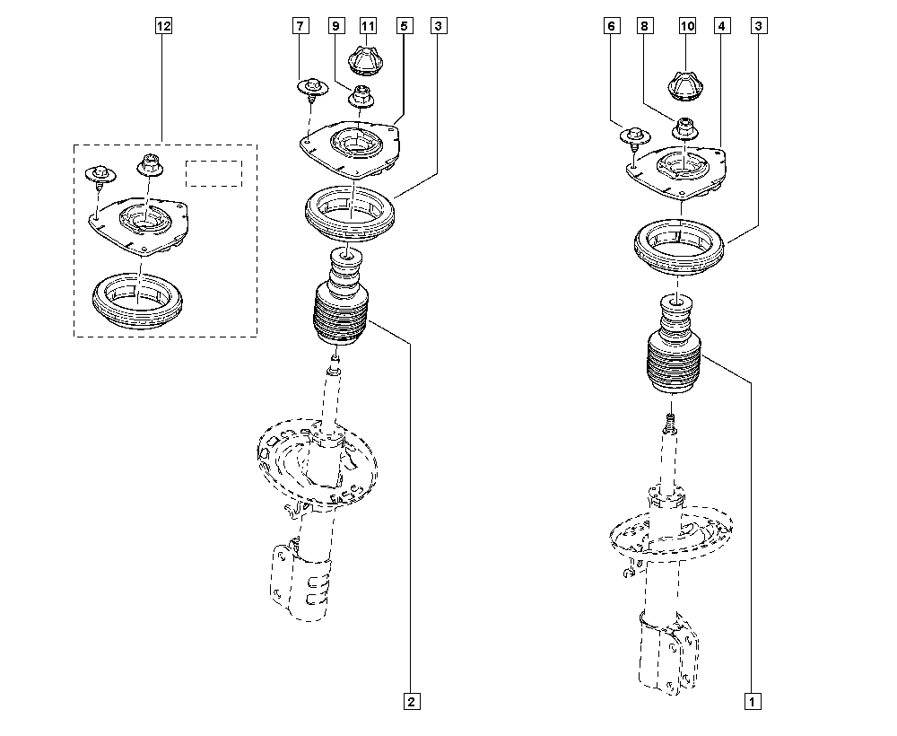 RENAULT 54 3A 068 74R - Опора стойки амортизатора, подушка www.parts5.com