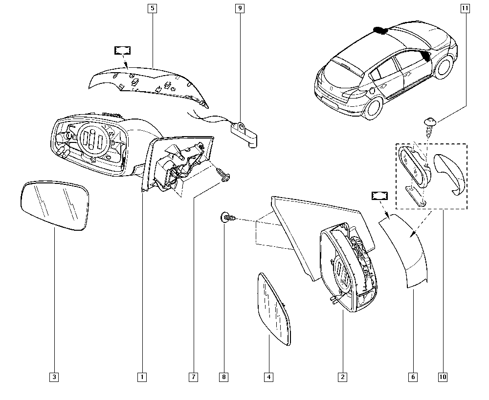 RENAULT 963650005R - Наружное зеркало www.parts5.com