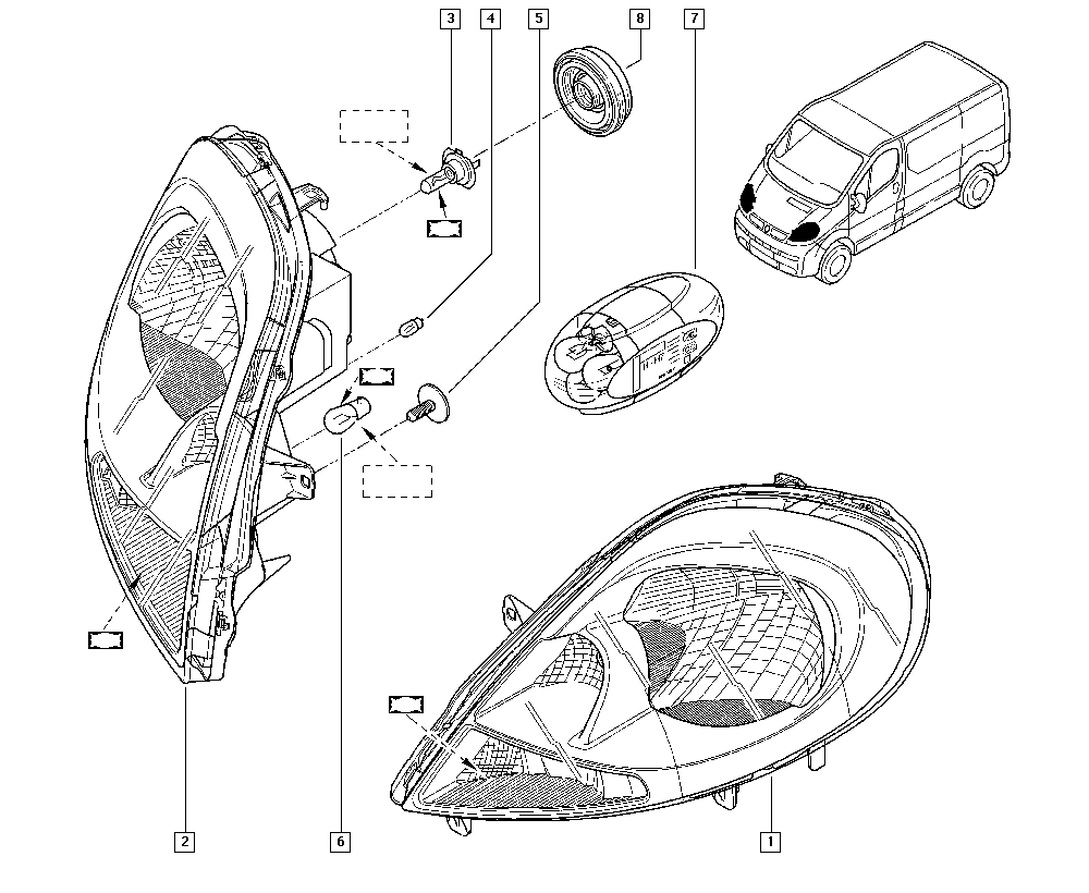 RENAULT 8200701352 - Hlavný svetlomet www.parts5.com
