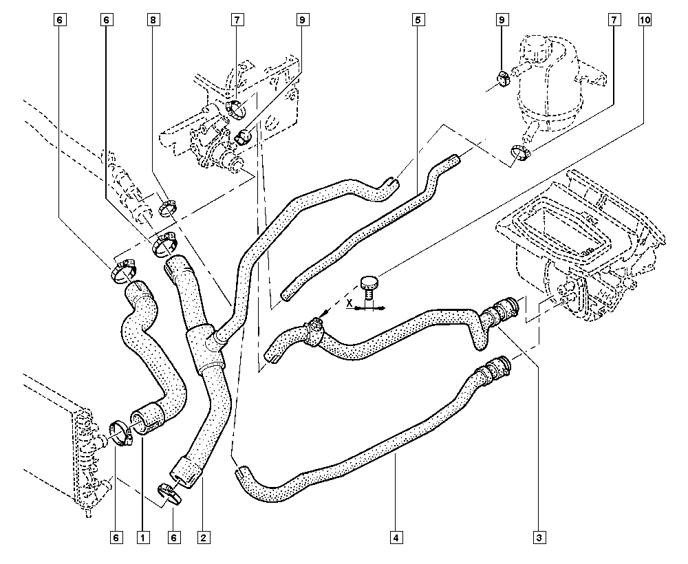 RENAULT 7700434300 - Hose, heat exchange heating www.parts5.com