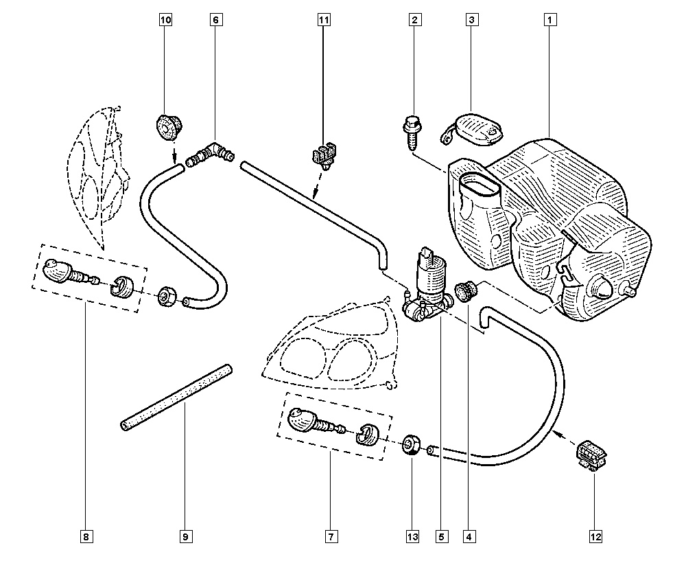 RENAULT 77 00 430 078 - Water Pump, window cleaning www.parts5.com