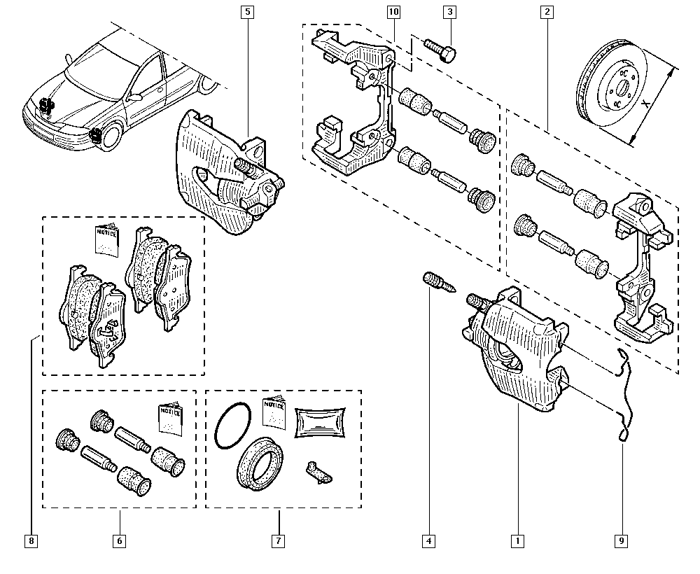 RENAULT 7701209808 - Piduriklotsi komplekt,ketaspidur www.parts5.com