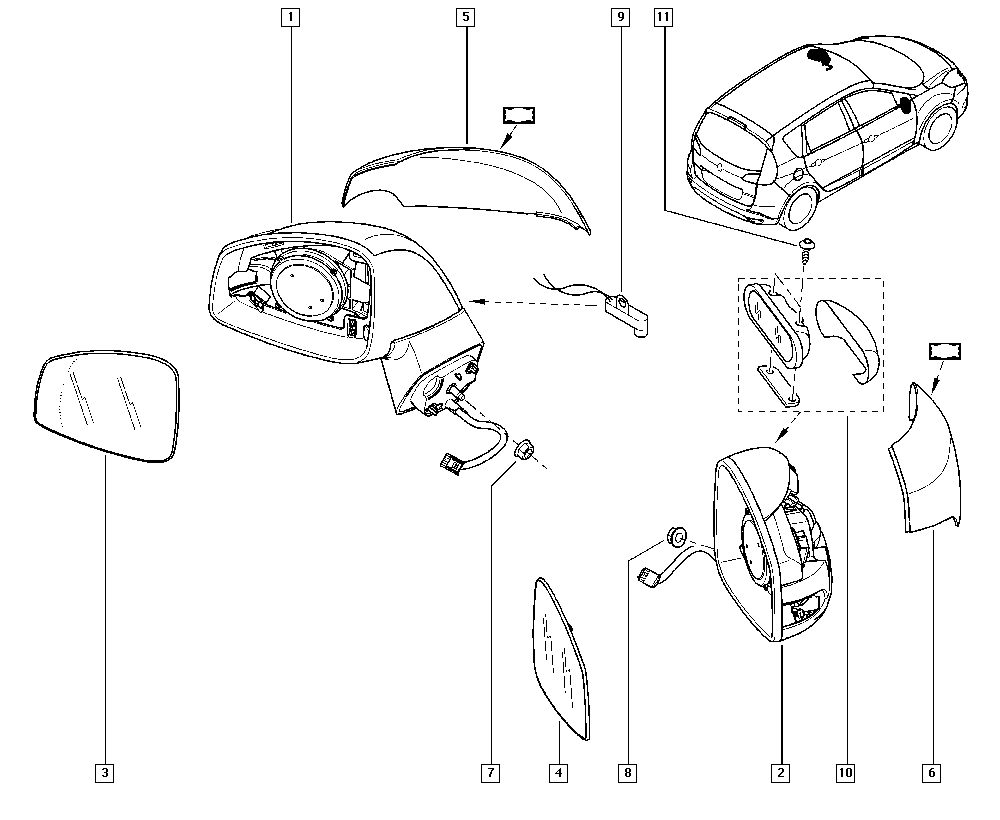 RENAULT 963656780R - Наружное зеркало www.parts5.com