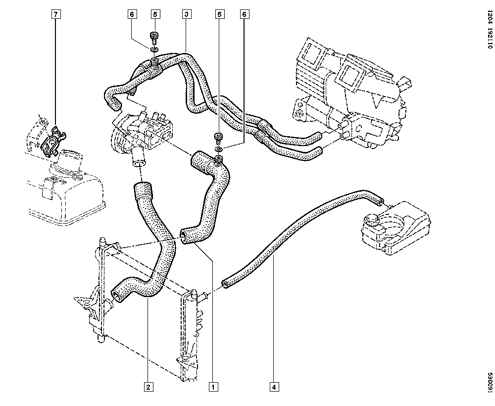 RENAULT 7700822054 - Hose, heat exchange heating www.parts5.com