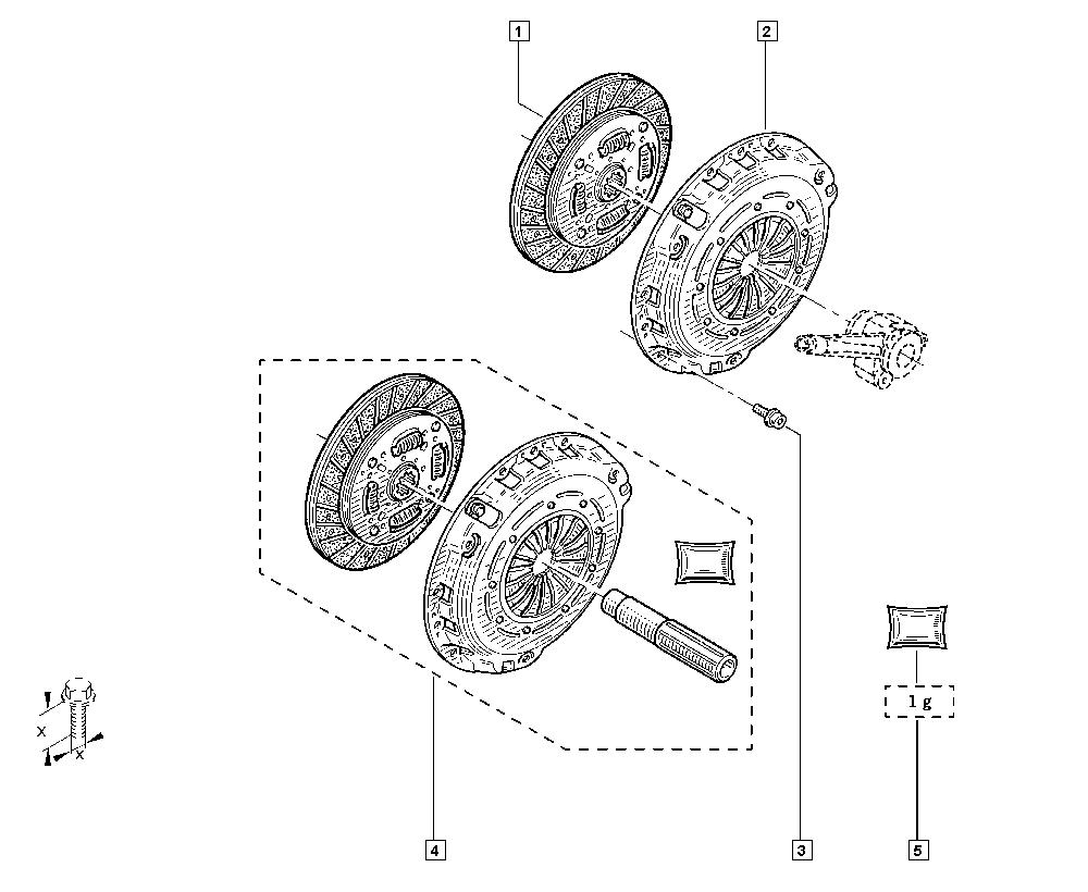 RENAULT 77 01 476 328 - Комплект съединител www.parts5.com