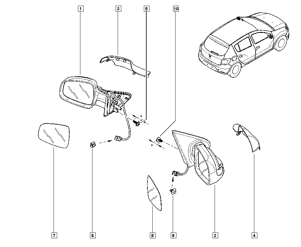 RENAULT 963011787R - Spoljašnji retrovizor www.parts5.com