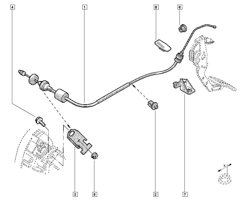 RENAULT 8200694035 - Clutch Cable www.parts5.com