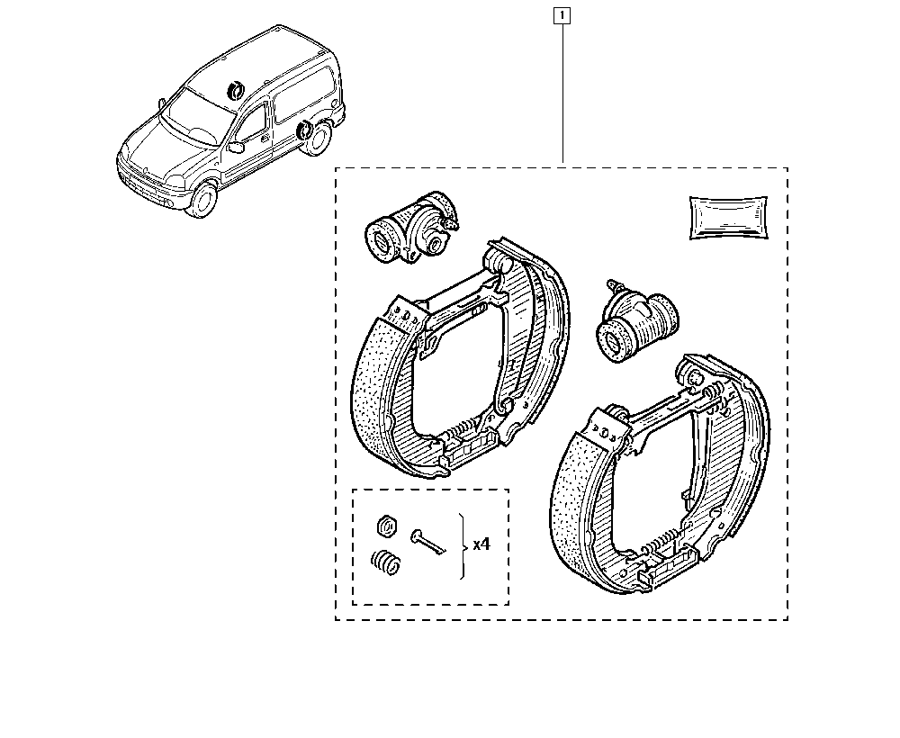 RENAULT 77 01 207 640 - Σετ σιαγόνων φρένων www.parts5.com