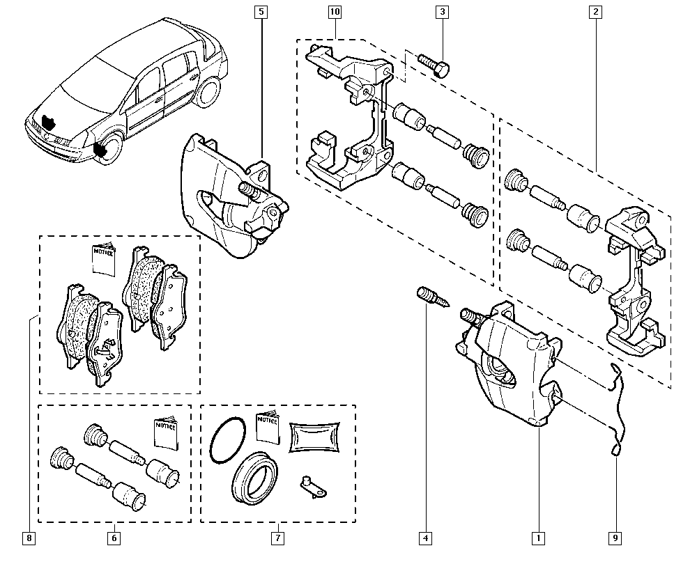 RENAULT 77 01 206 746 - Set za popravku, kočione čeljusti www.parts5.com