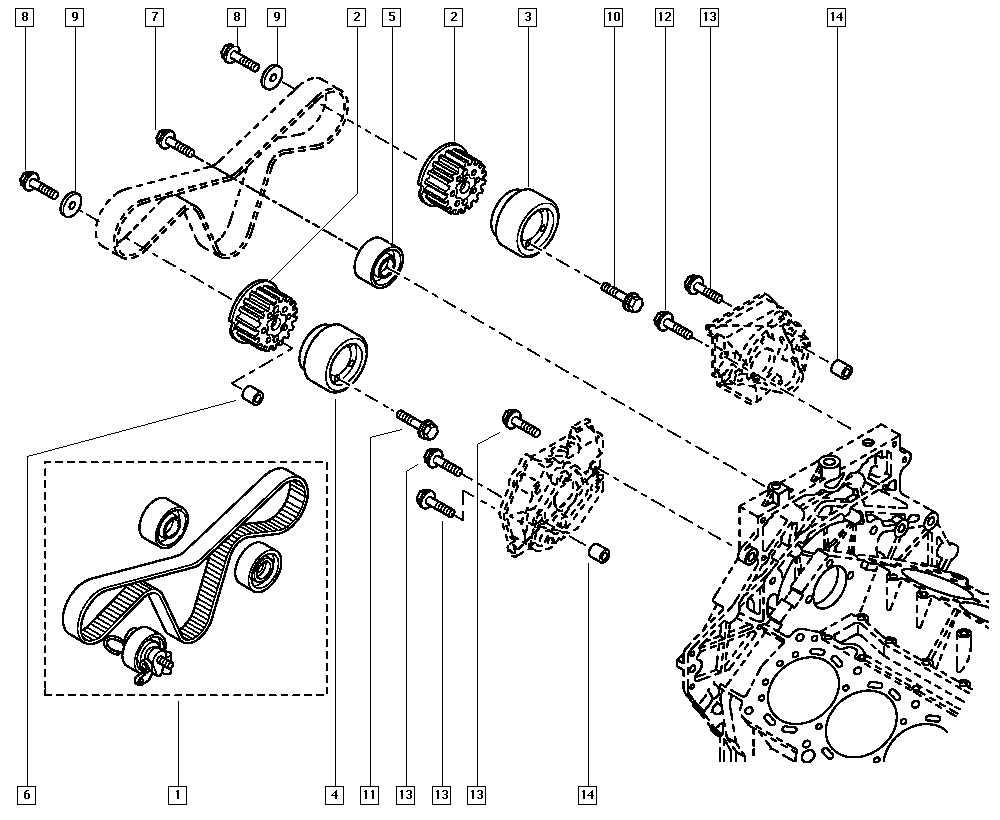 RENAULT 77 01 474 198 - Timing Belt Set www.parts5.com