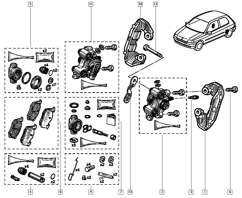 RENAULT 7701204626 - Komplet kočnih obloga, disk kočnica www.parts5.com