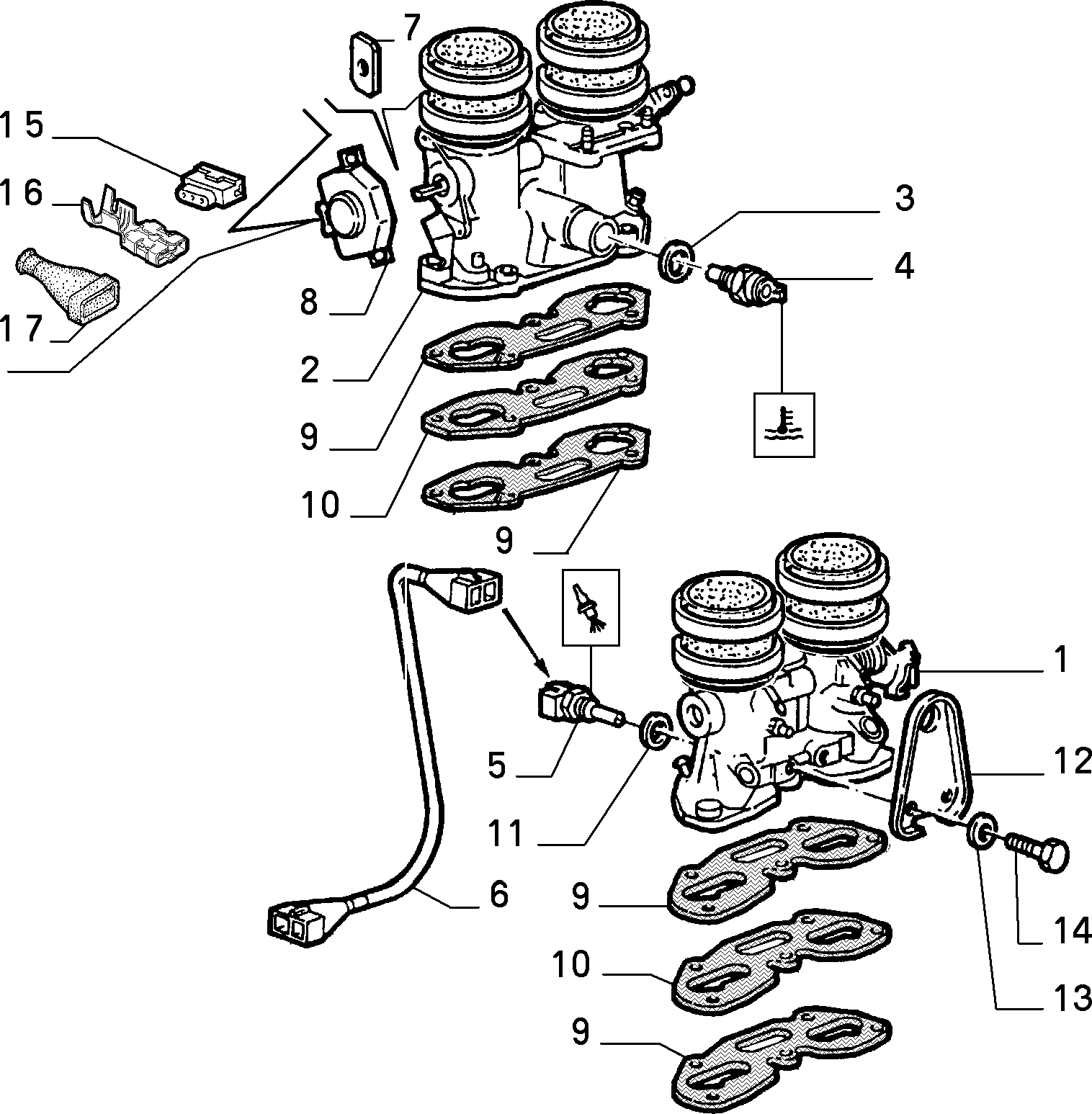 FIAT 5972332 - Snímač teploty chladiacej kvapaliny www.parts5.com